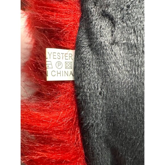 Vintage Red Faux Fur Head Wrap Fluffy Winter Headwear Soft & Stylish Accessory - Picture 7 of 16
